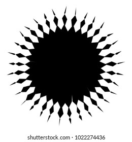 Concentric radial element. Radiating abstract geometric element