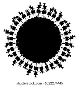 Concentric radial element. Radiating abstract geometric element