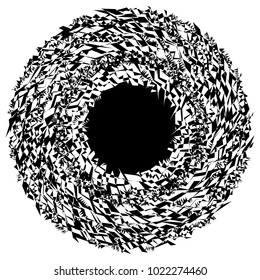 Concentric radial element. Radiating abstract geometric element