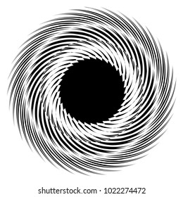 Concentric radial element. Radiating abstract geometric element