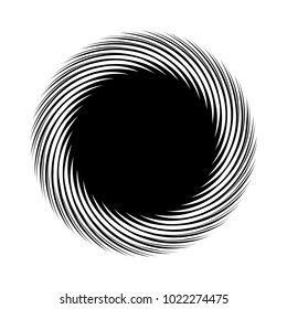 Concentric radial element. Radiating abstract geometric element