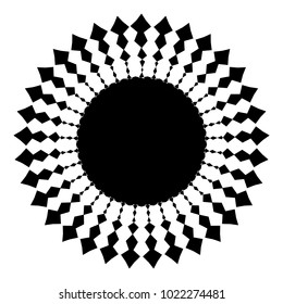 Concentric radial element. Radiating abstract geometric element