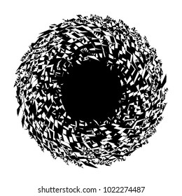 Concentric radial element. Radiating abstract geometric element