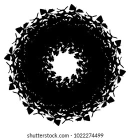 Concentric radial element. Radiating abstract geometric element