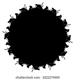 Concentric radial element. Radiating abstract geometric element