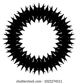 Concentric radial element. Radiating abstract geometric element