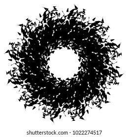 Concentric radial element. Radiating abstract geometric element