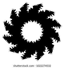 Concentric radial element. Radiating abstract geometric element