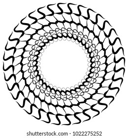 Concentric radial element. Radiating abstract geometric element