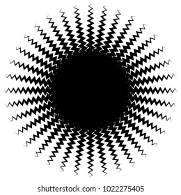Concentric radial element. Radiating abstract geometric element