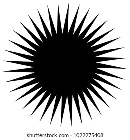 Concentric radial element. Radiating abstract geometric element