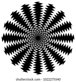 Concentric radial element. Radiating abstract geometric element