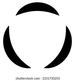 Concentric, radial lines, circles icon. Segmented circle shape. Spiral, swirl, twirl and twist design element
