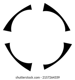 Concentric, radial lines, circles icon. Segmented circle shape. Spiral, swirl, twirl and twist design element