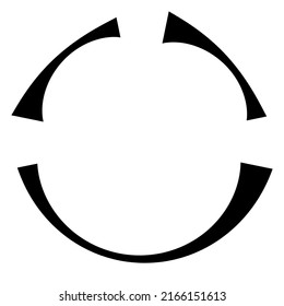 Concentric, radial lines, circles icon. Segmented circle shape. Spiral, swirl, twirl and twist design element