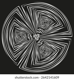 Concentric radial pattern. Abstract spiral design. Hypnotic circle texture. Vector visual element.
