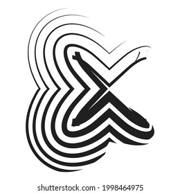 Concentric radial-radiating circles element vector