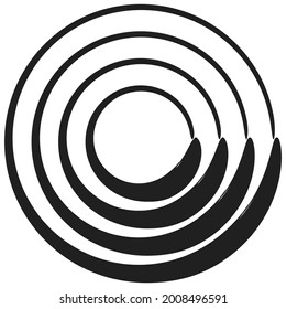 Concentric radial-radiating circles element vector