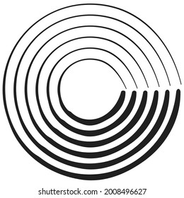 Concentric radial-radiating circles element vector