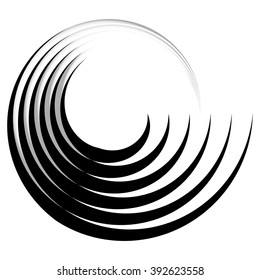 Concentric, radiating circle graphics isolated on white