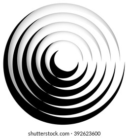 Concentric, radiating circle graphics isolated on white