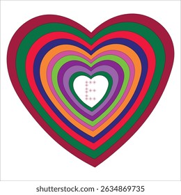  Concentric Rainbow Hearts logo design 