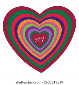 Concentric Rainbow Hearts logo design