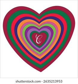 Concentric Rainbow Hearts logo design