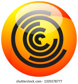 Concentric random circles icon. Ripple effect, cyclical radial lines icon