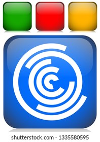 Concentric random circles icon. Ripple effect, cyclical radial lines icon