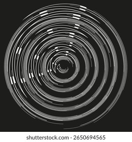 Concentric ring icon. Circular ripple pattern. Target swirl Vector. Dark vortex design.