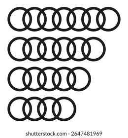 Concentric ring pattern. Abstract circle graphic. Geometric Vector element. Metal chain illustration. E