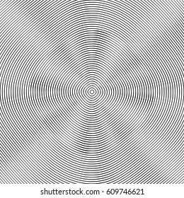 Concentric rings, circles circular geometric pattern. Abstract monochrome vector texture / pattern