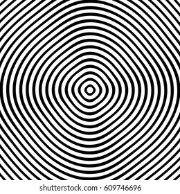 Concentric rings, circles circular geometric pattern. Abstract monochrome vector texture / pattern