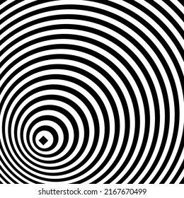 Concentric rings pattern in abstract circle lines textured background. Vector art.