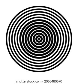 Concentric rings pattern in circle design element. Vector art.