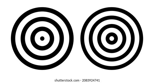 Concentric Rings In Target Icons. Design Elements Set. Vector Art.