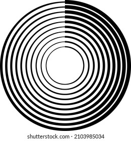Concentric rings. Vector outline icon.