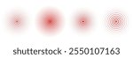 Concentric ripple circles set. Seismic Earthquake alert radar. Radial signal, sonar wave, soundwave rings. touch effect or pulse