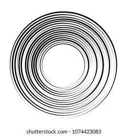 Concentric rotating circular geometric figure of a tornado or vortex. vector illustration isolated.