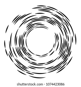 Concentric rotating circular geometric figure of a tornado or vortex. vector illustration isolated.