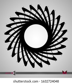Concentric rotating circular geometric figure of a tornado or vortex. vector illustration isolated