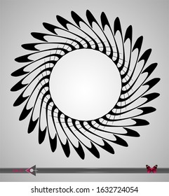 Concentric rotating circular geometric figure of a tornado or vortex. vector illustration isolated