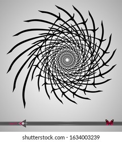Concentric rotating circular geometric figure of a tornado or vortex. vector illustration isolated