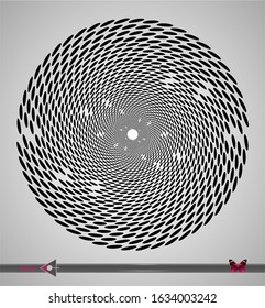 Concentric rotating circular geometric figure of a tornado or vortex. vector illustration isolated