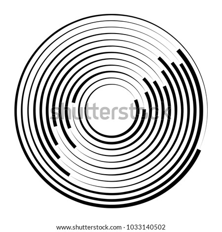 Concentric rotating circular geometric figure of a tornado or vortex. vector illustration isolated.