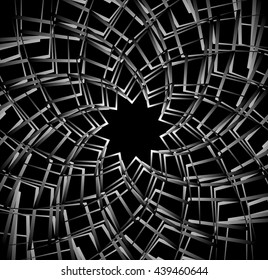 Concentric, rotating spiral element. Vector illustration.