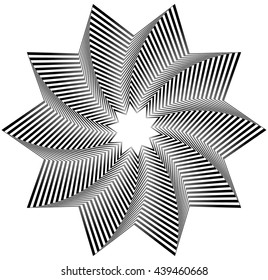 Concentric, rotating spiral element. Vector illustration.