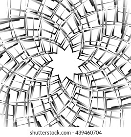 Concentric, rotating spiral element. Vector illustration.