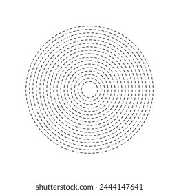 Concentric round dashed line vector icon